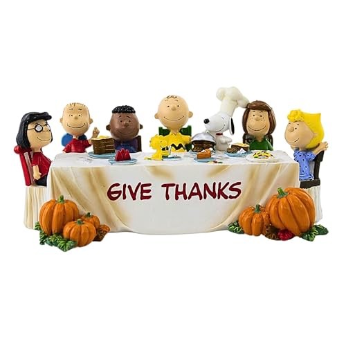 Roman Peanuts Give Thanks Table Figurine, 4.75-inch Height, Seasonal Decoration