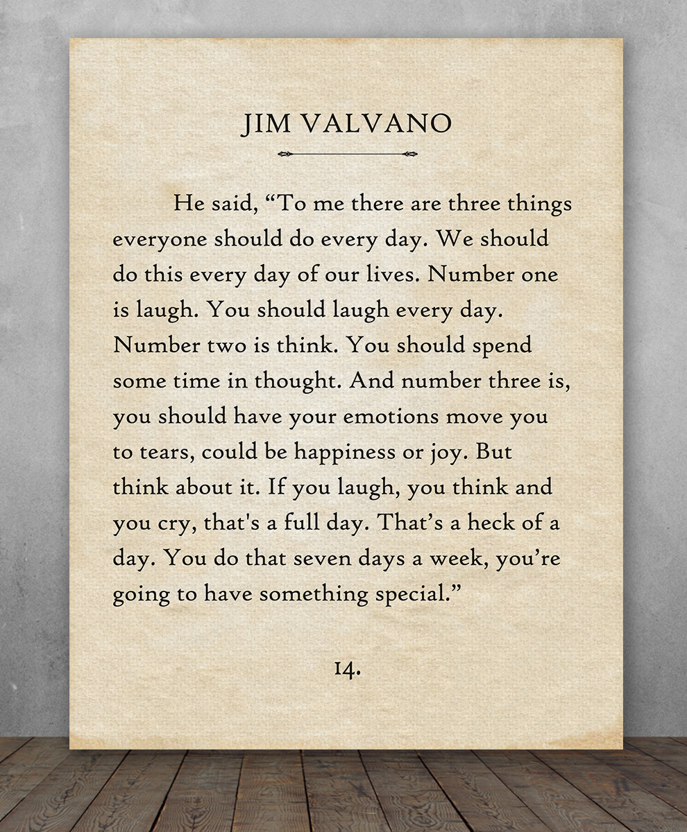 Poster – Jim Valvano – 3 Things Every Day – Choose Unframed Poster or Canvas