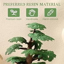 Mini Pine Cypress Tree Model, 3-Piece Artificial Landscape Trees for Diorama