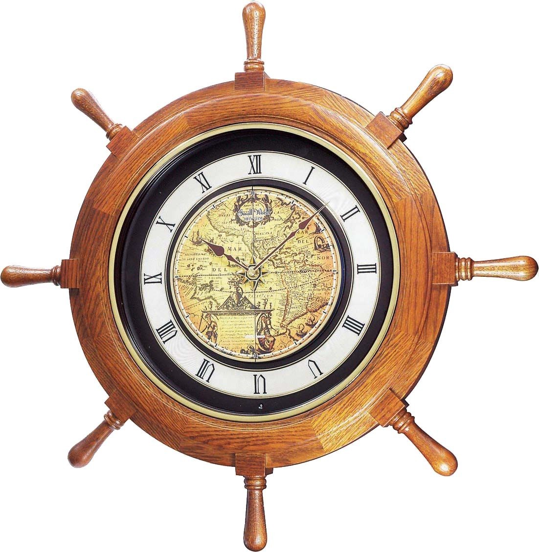 Rhythm 4MH817 Small World Ship Wheel Musical Wall Clock