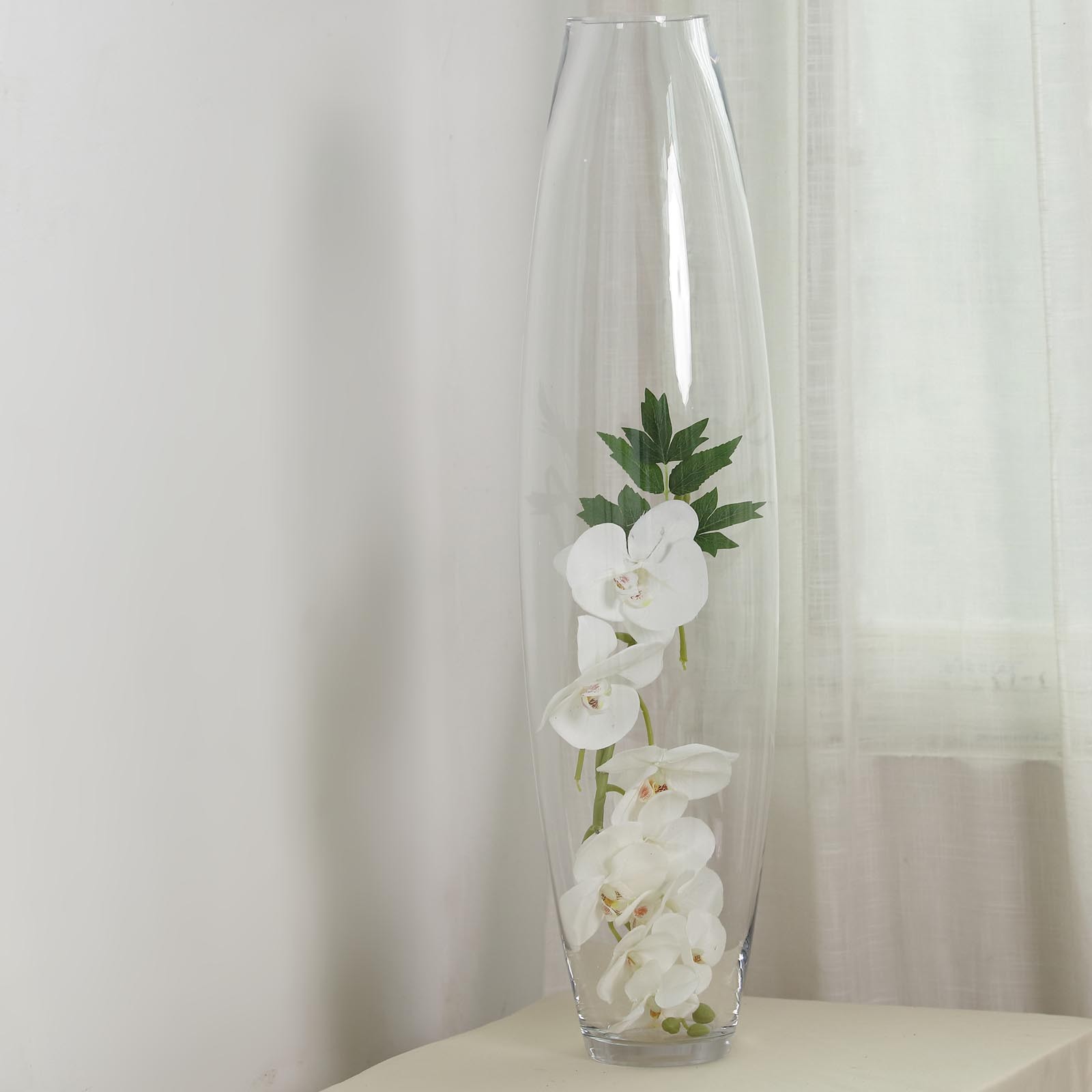 31&Prime; tall Clear Cylindrical Glass Vase Wedding Party Events Home Centerpieces