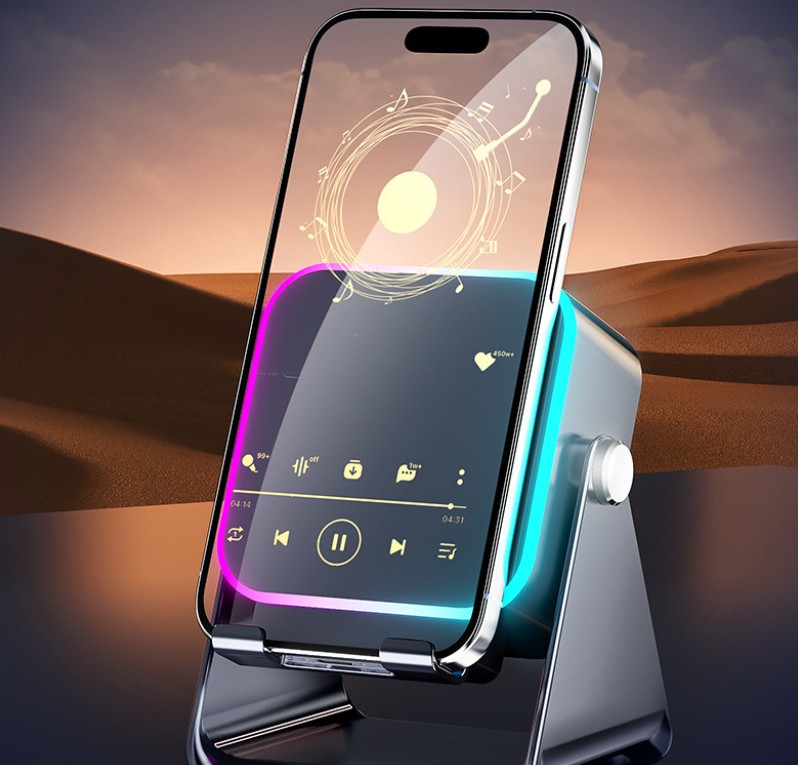 Induction Folding Desktop Phone Stand Multifunctional Wireless Speaker Ambient L