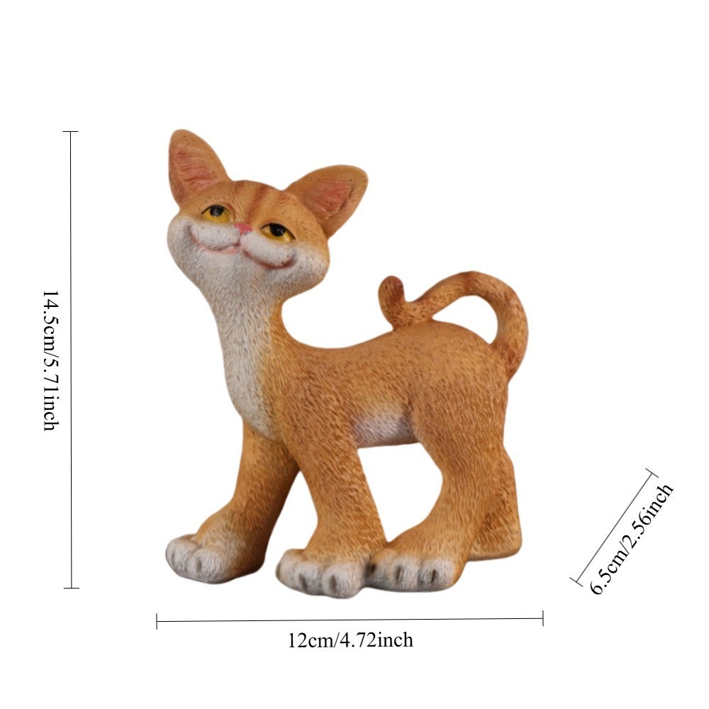 Cute Cat Figurine Animal Sculpture Resin Craft Home Decor Ornament Gift