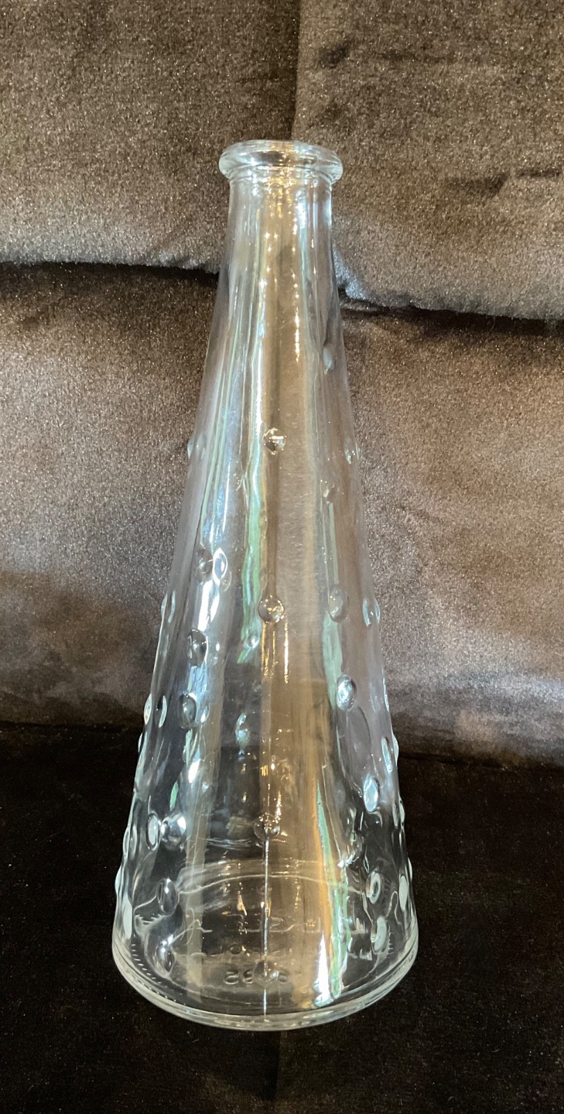 IKEA Bubble Dot Hobnail Clear Glass Vase 7” Cone Shape