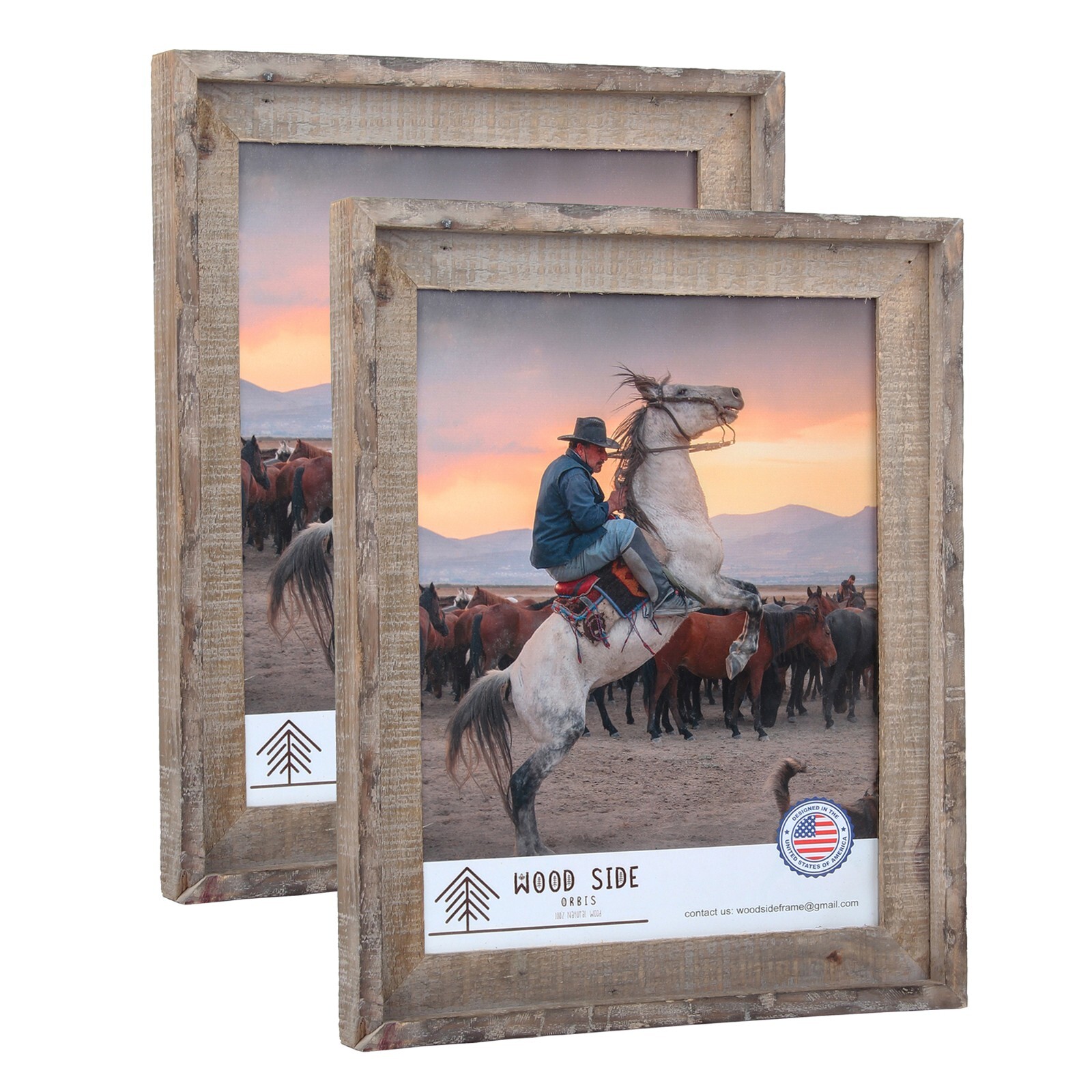 Rustic Barnwood Picture Frames – Natural Reclaimed Wood, 1 3/4&Prime; Frame Width