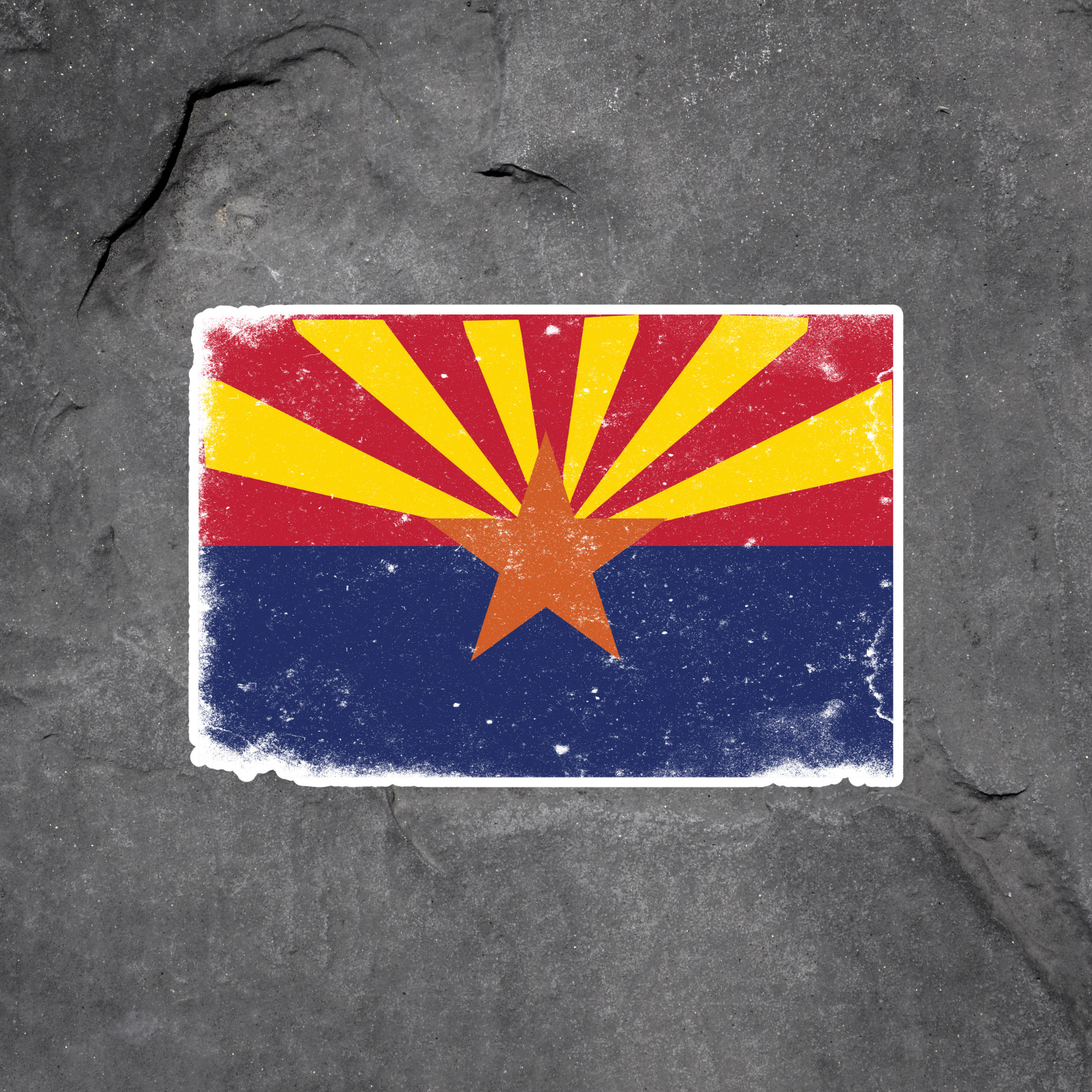 Arizona Sticker Vinyl Decal Distressed State Flag Retro Southwest USA