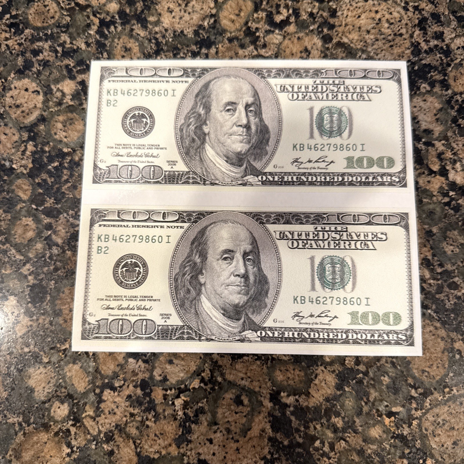 2 Pack 100 Dollar Bill Cash Money 4&Prime; Vinyl Sticker