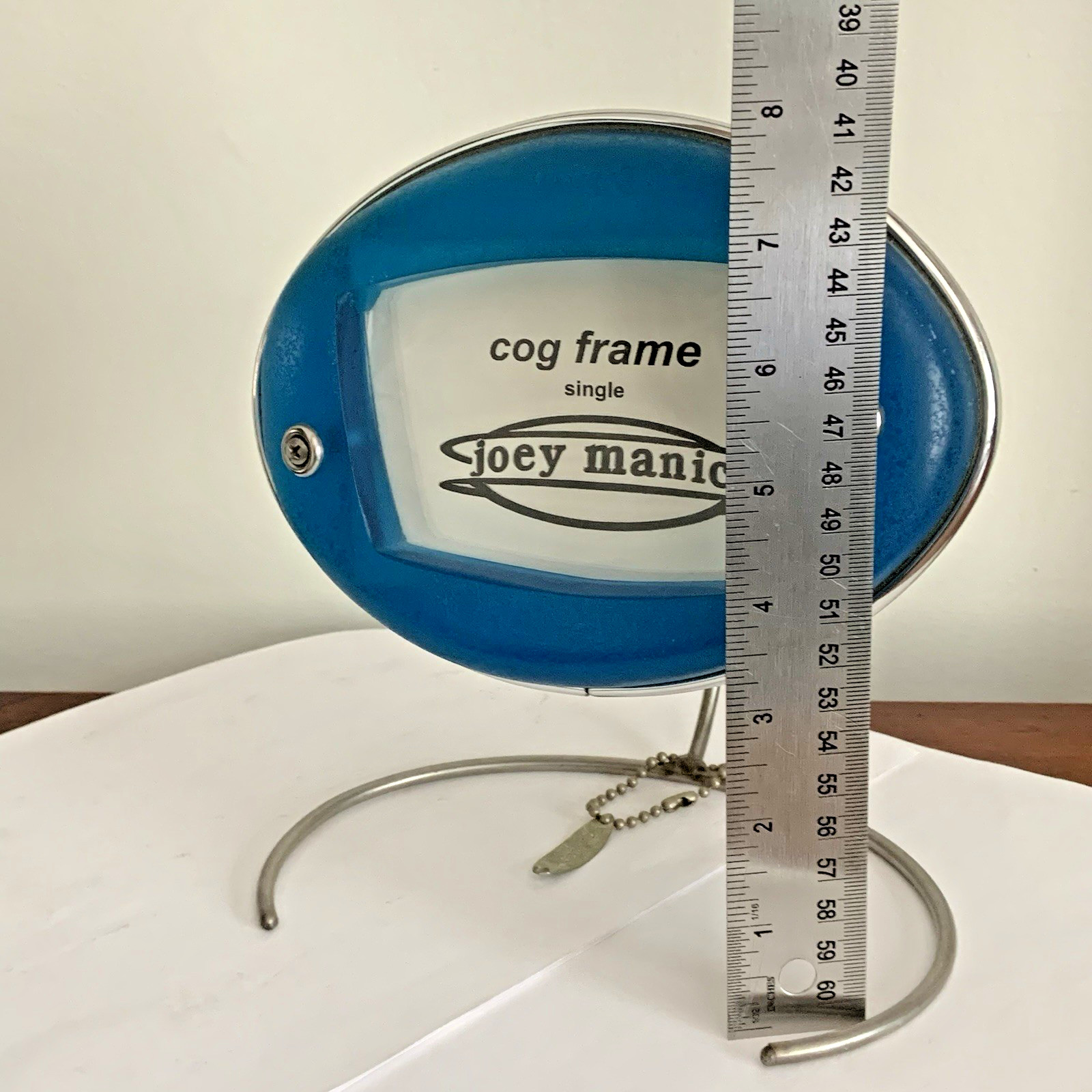 Joey Manic Picture Frame Single Cog Frame Blue Vintage 1990s Designer Decor