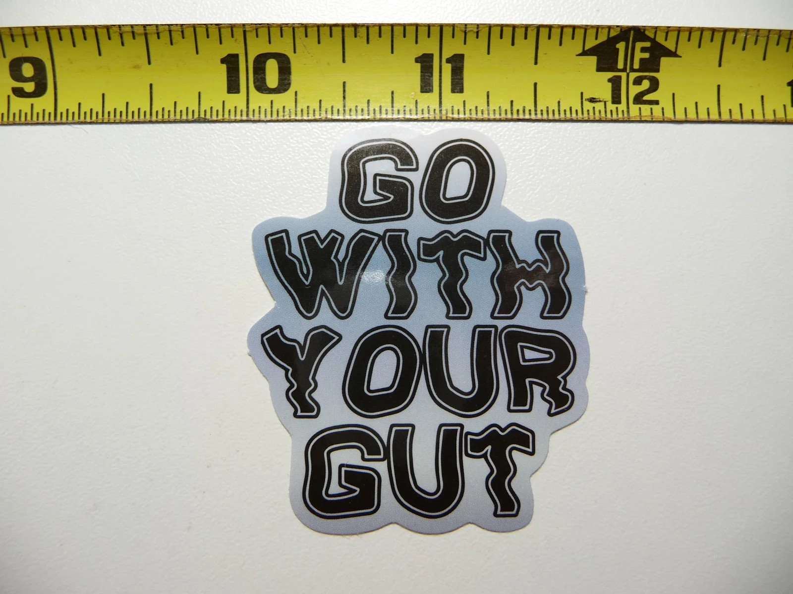 GO WITH YOUR GUT POSITIVE SMALL STICKER DECAL MOTIVATIONAL MOTIVATE