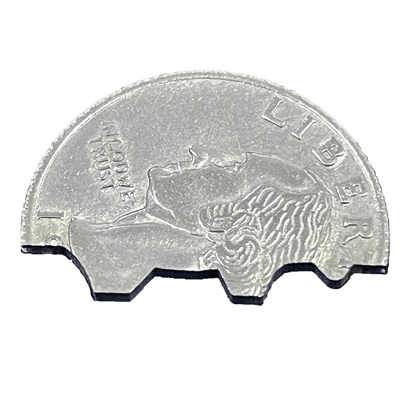 2 Pack Magic Folding Coin Bite Out Quarter Coin Bite Trick Novelty Free Shipping