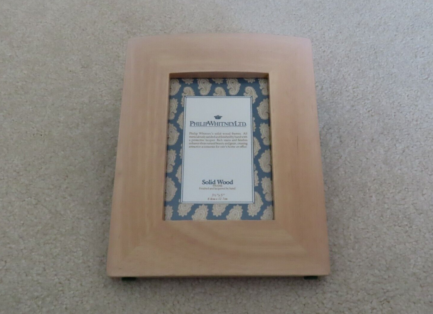 Philip Whitney Ltd. Solid Wood Photo Frame 3.5&Prime; x 5&Prime; in Great Condition!