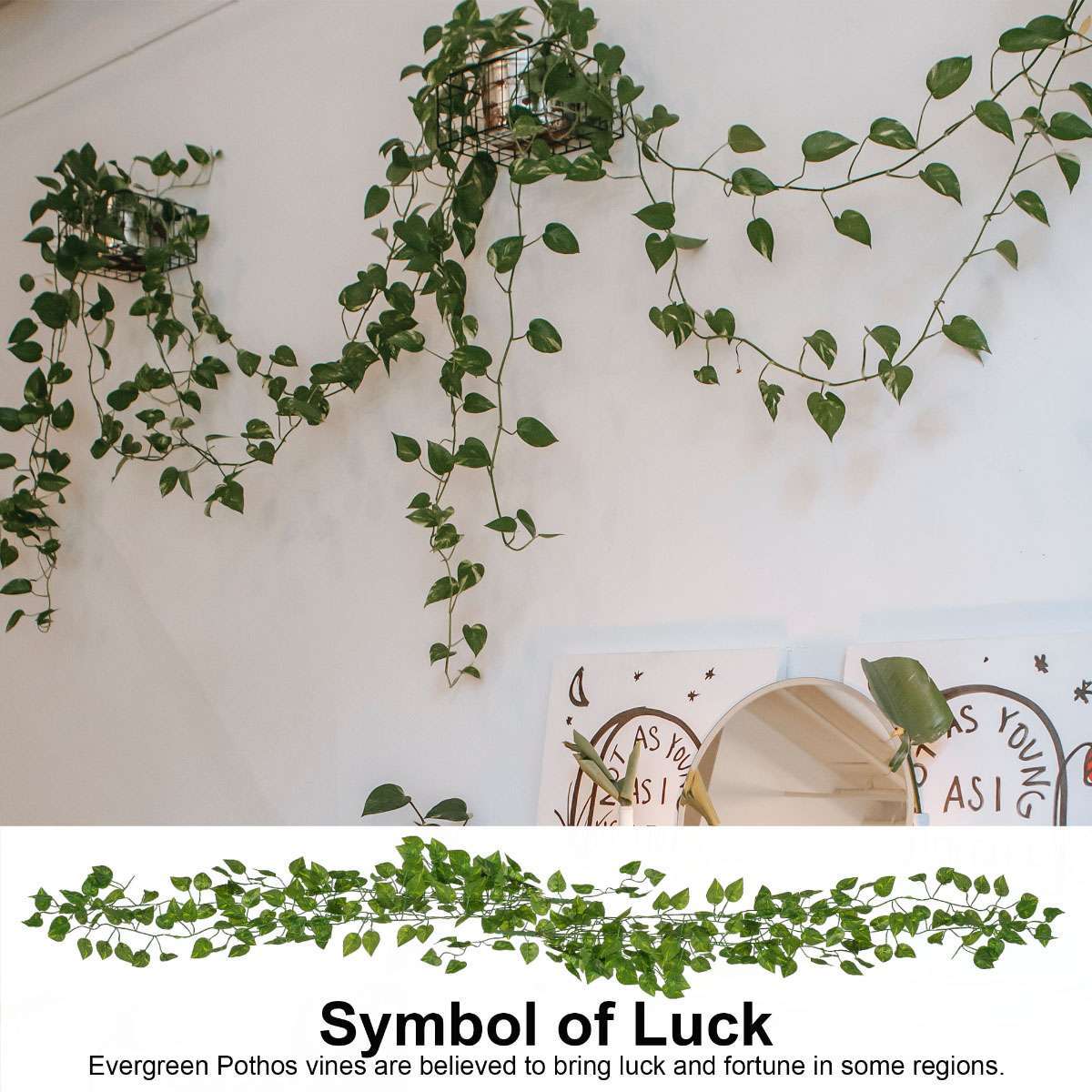 1/2/4 Pcs Artificial Ivy Leaf Plants Vine Hanging Garland Fake Flower Home Decor