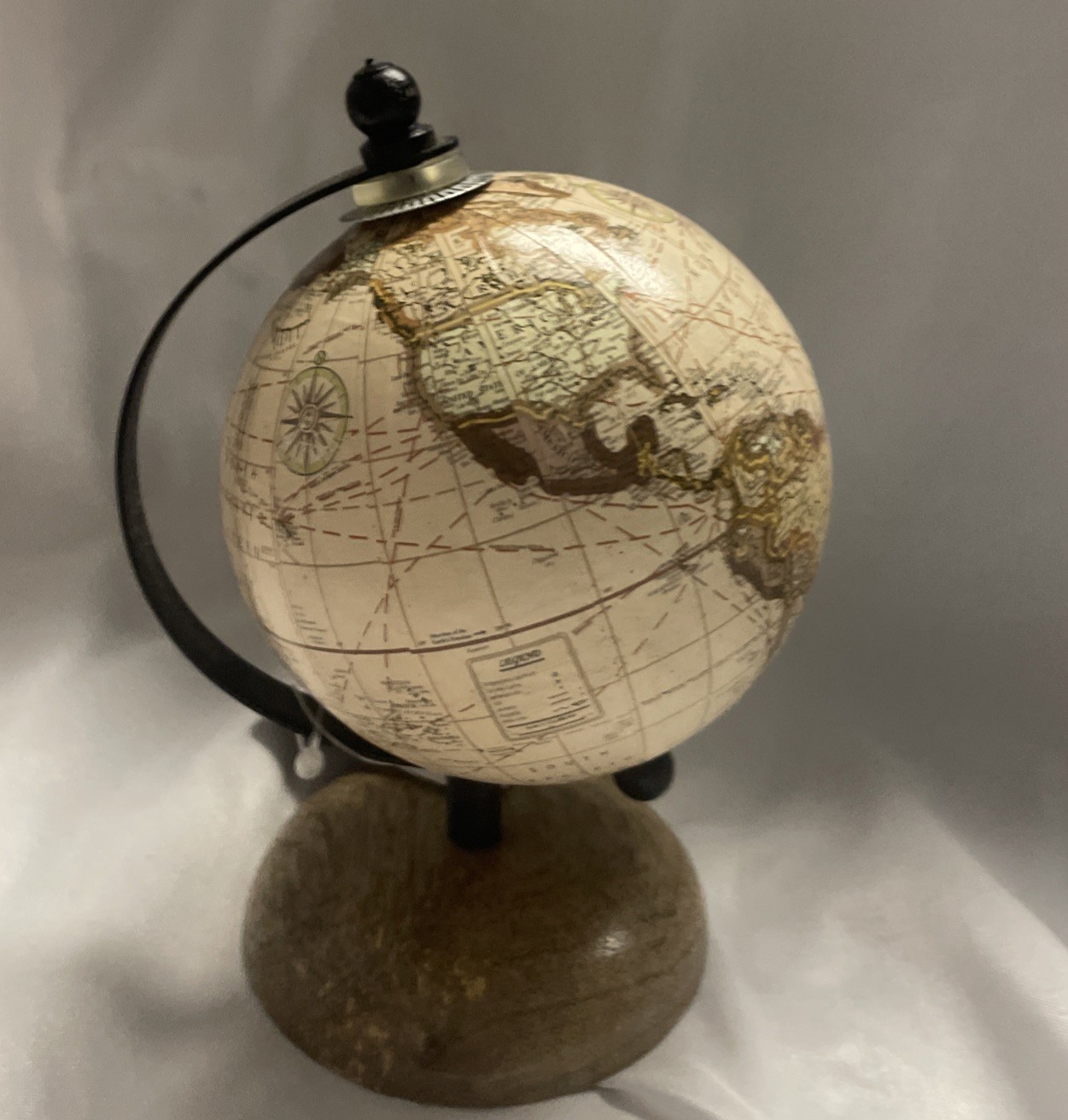 World Globe Small Decorative 3x 3×5 Wood Base