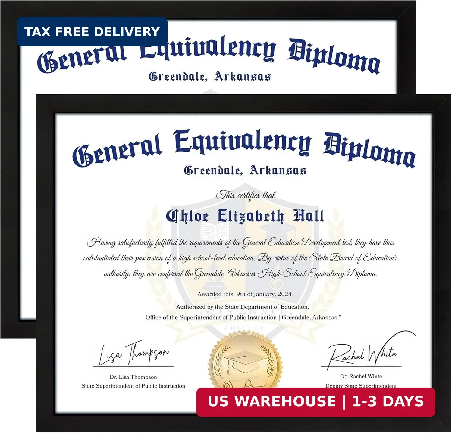 FIXSMITH 8.5×11 Diploma Frame, Black Picture Frame With Clear Plexiglass, 2 Pack