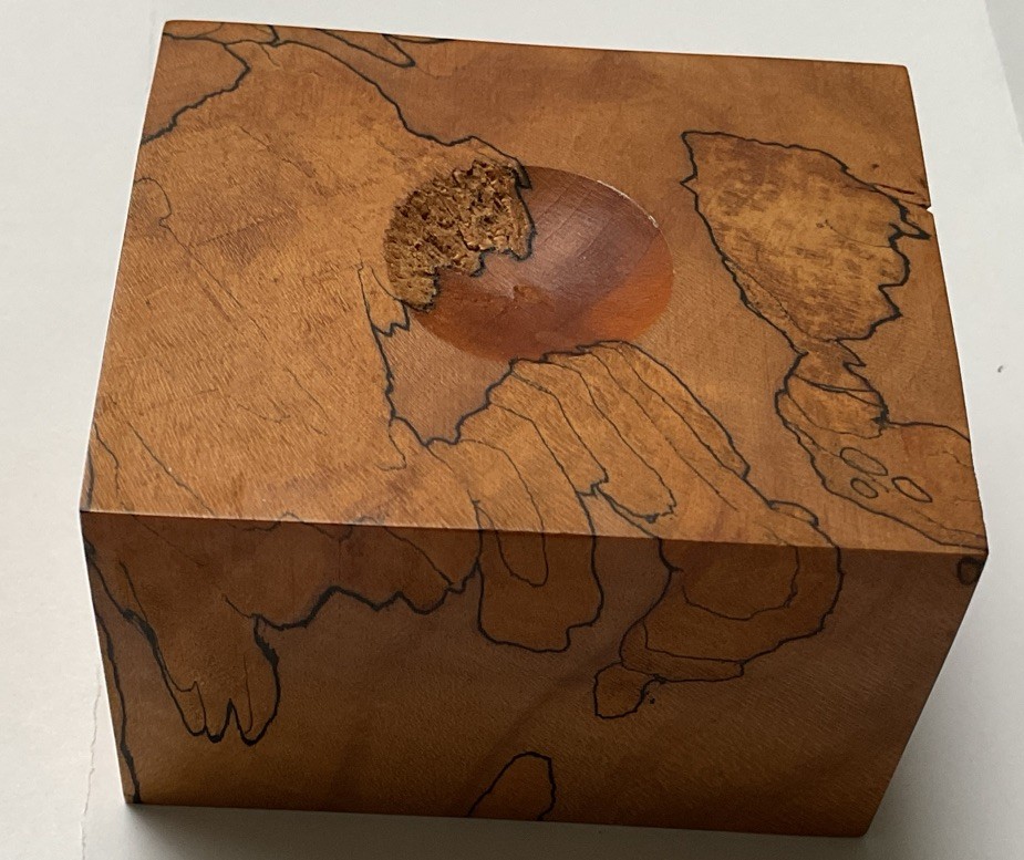 Egg Ball Sphere Display Stand Spalted Maple 2.5x2x1.5”