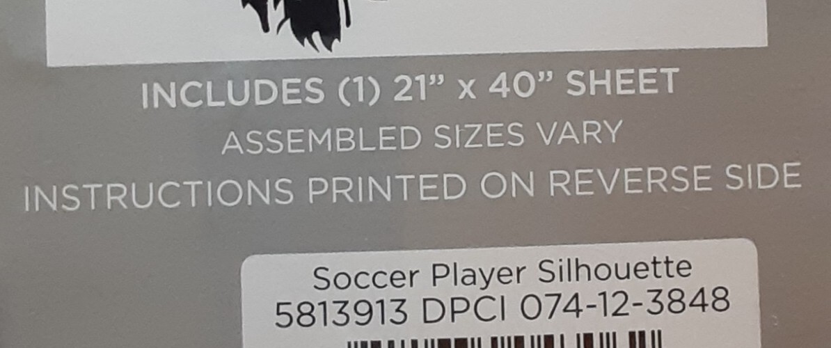 Lot 26 Studio *Wall Decal* (Silhouette Female Soccer Player) aprox 46X35 Black