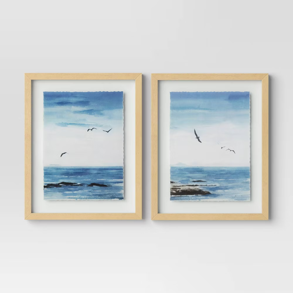 Threshold Coastal Seascape Duo Poster Landscape Modern Set of 2 16&Prime;x20&Prime; Wall
