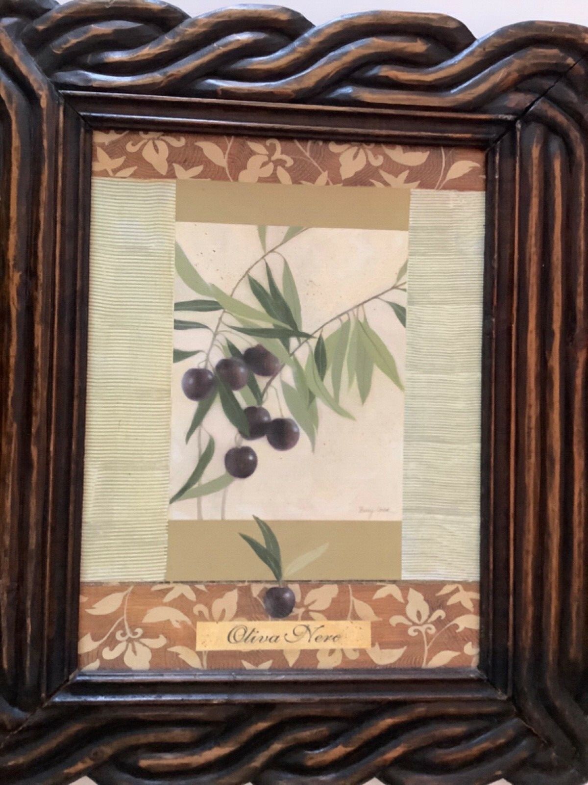 OLIVA Nero by Sherry Loehr Fine-Art Print Vtg Ornate Wood FRAMED