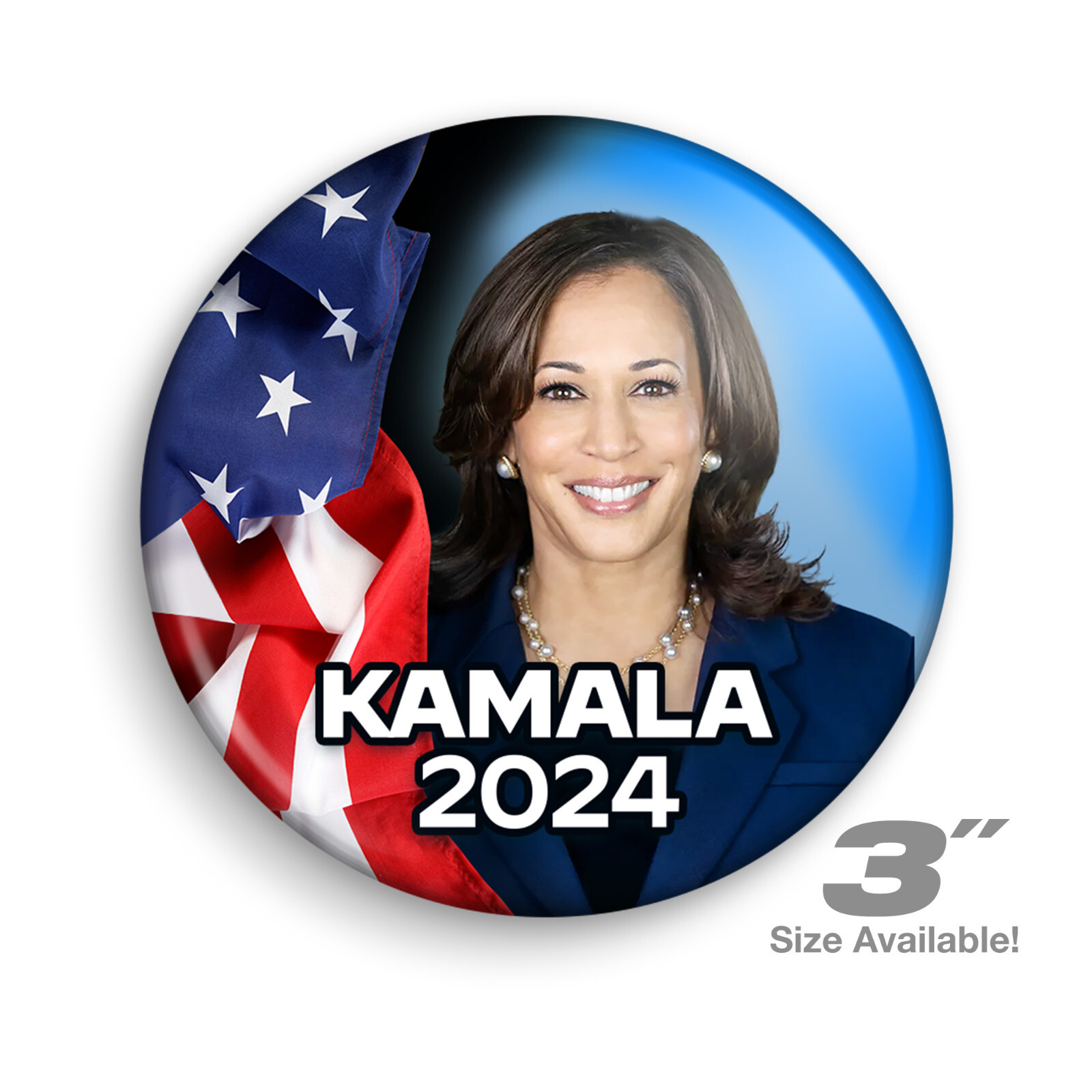 KAMALA HARRIS 2024 Photo Button | Campaign Buttons | 2.25&Prime; or 3&Prime; Buttons