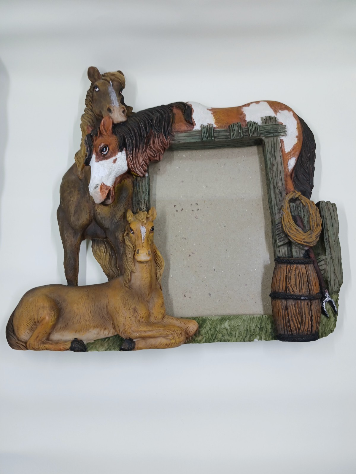 3D Picture Frame Western Horses Rustic Equestrian Fits 4&Prime;x 6&Prime; Photo Frame