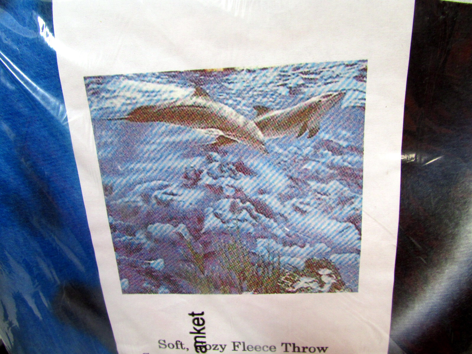 Fleece Throw Lap Blanket Wall Hanging, swimming dolphin 50 x 60  » 100% polyester