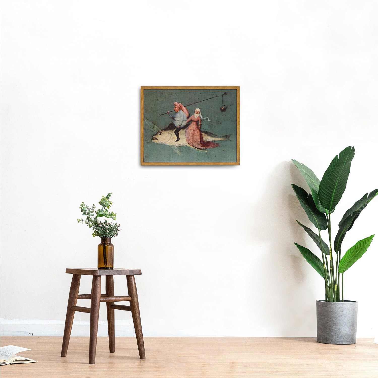 Framed Canvas Wall Art Vintage Print Oil Paintings Weird Renaissance Detail f…