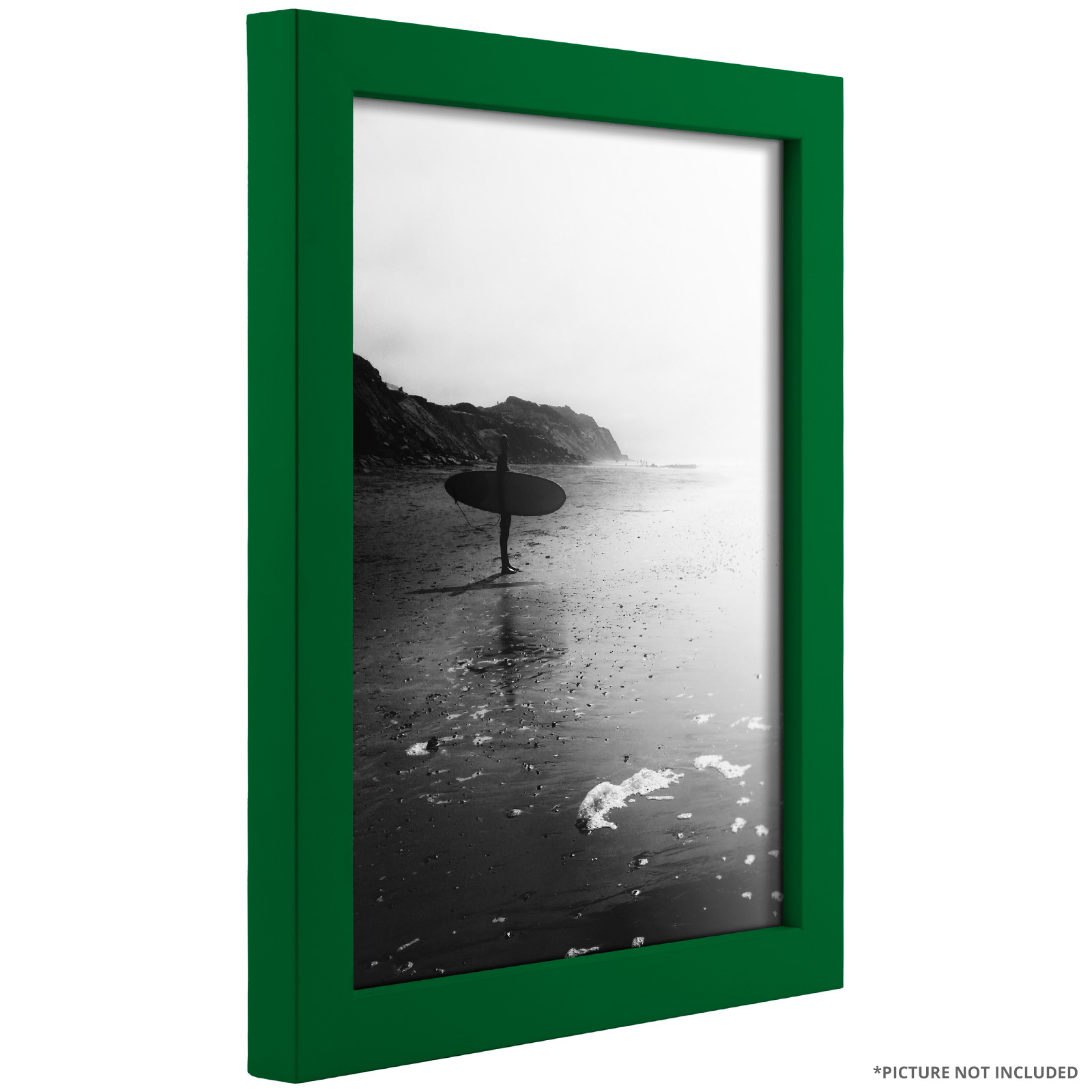 Craig Frames Confetti, 0.875 Inch Wide Modern Green Solid Wood Picture Frame