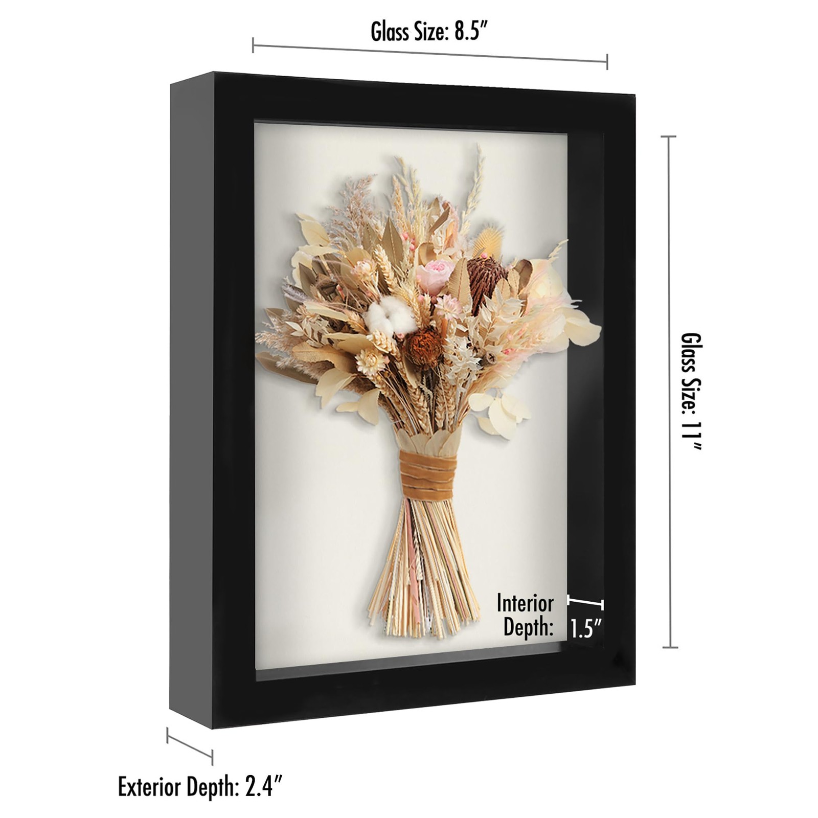 Americanflat 8.5×11 Shadow Box Frame with Shatter-Resistant Glass – Silhouette