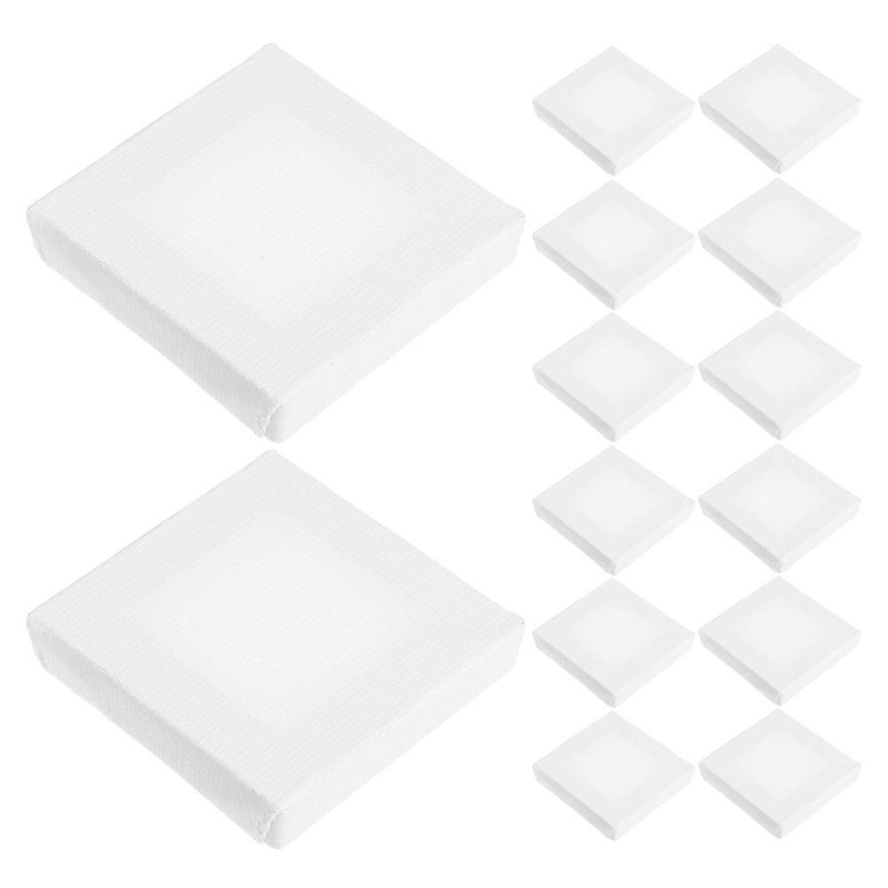 14Pcs Miniature White Canvas Frames Cotton and Wood Durable for Painting Use