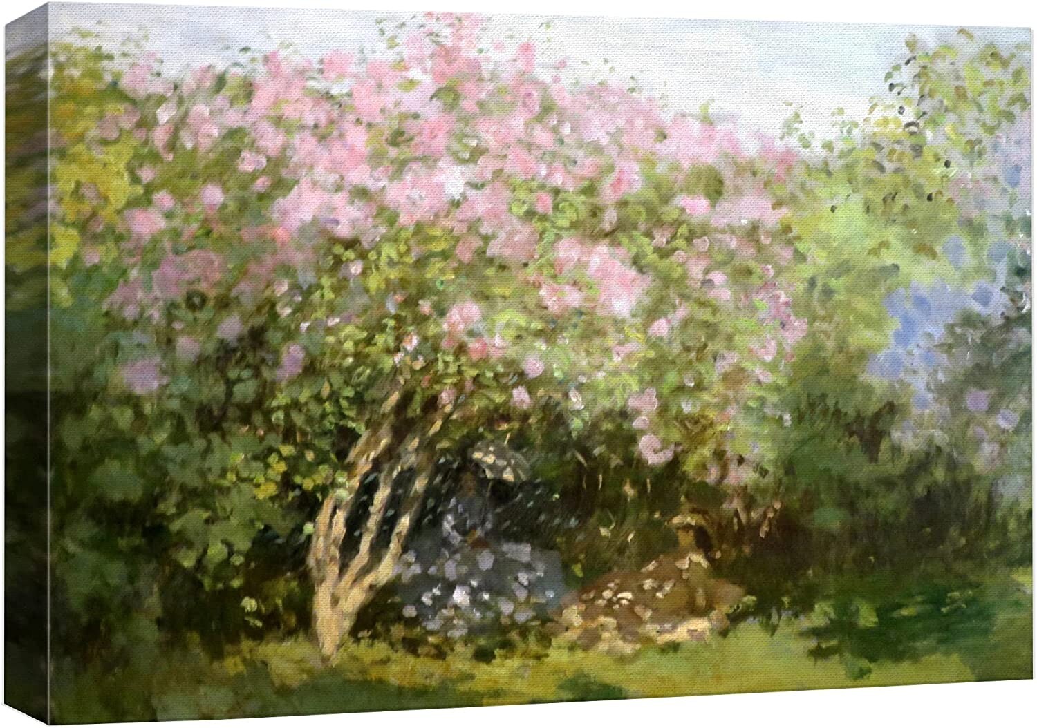 12&Prime;x18&Prime; Claude Monet Canvas Wall Art Framed Art Print – Lilacs in the Sun