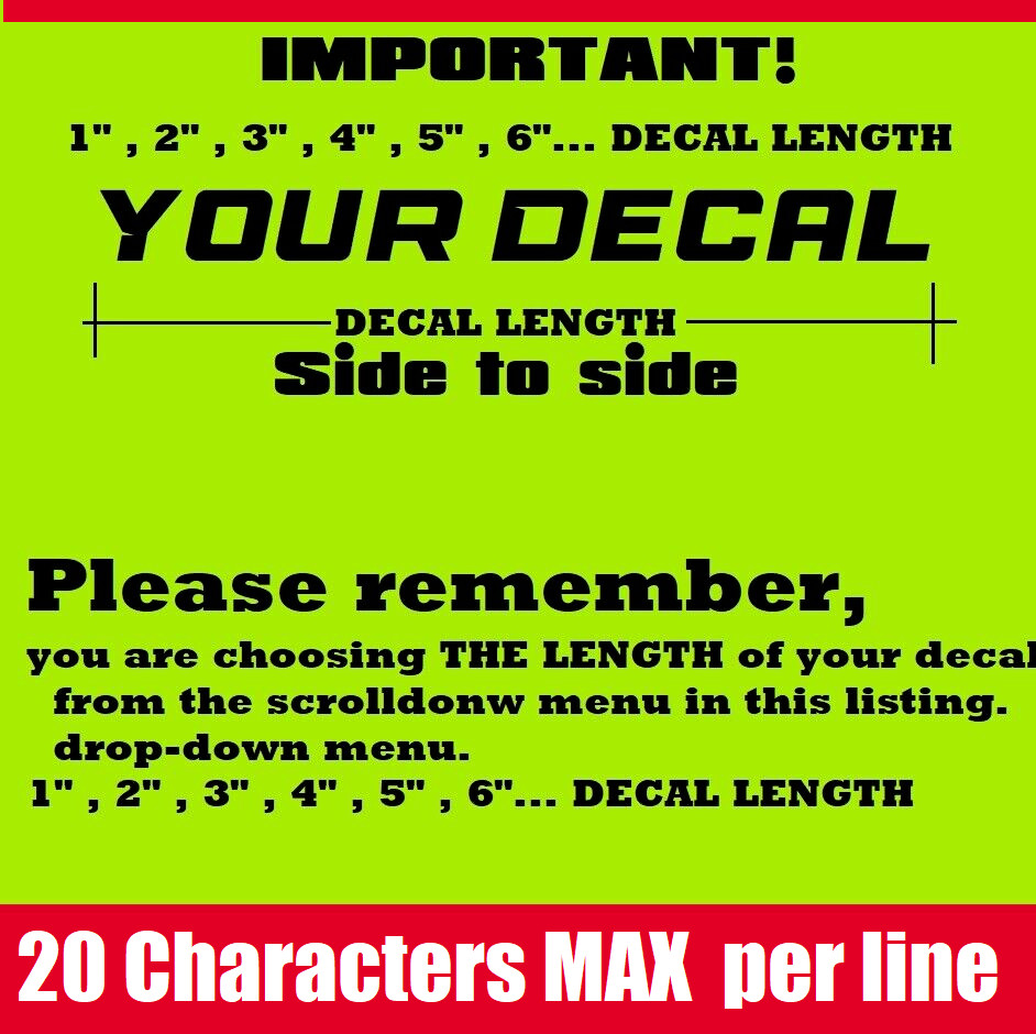 Custom Text Vinyl Lettering Sticker Decal Personalized – ANY TEXT ANY NAME {c18