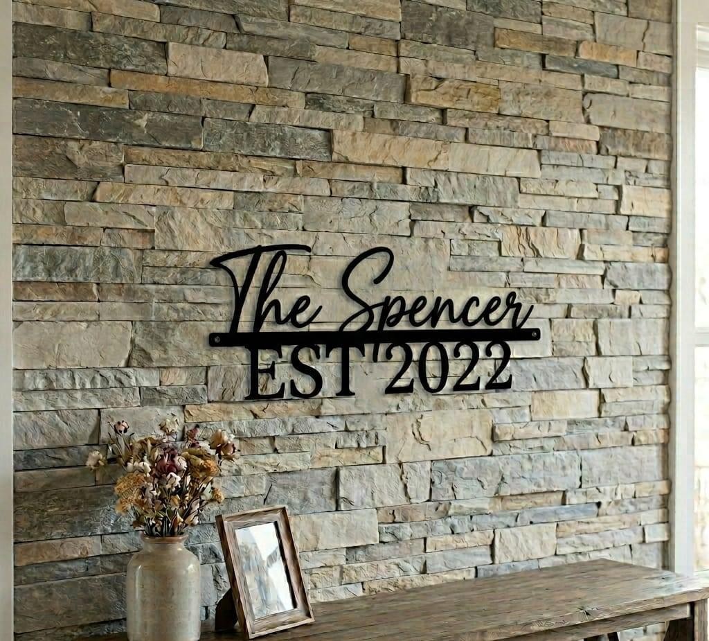Personalized Family Name Metal Sign, Custom Last Name Wall Decor