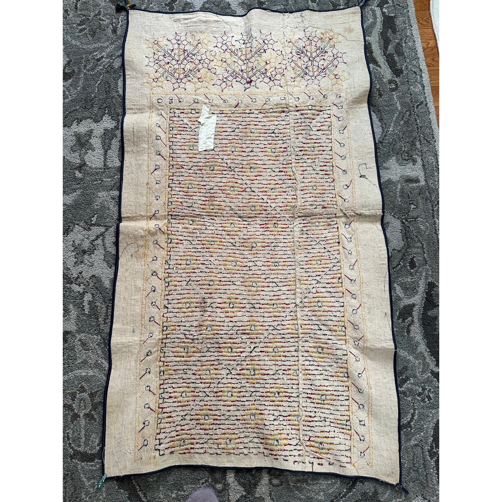 Vintage Banjara wall hanging ethnic tapestry hanging embroidery boho 35×64”