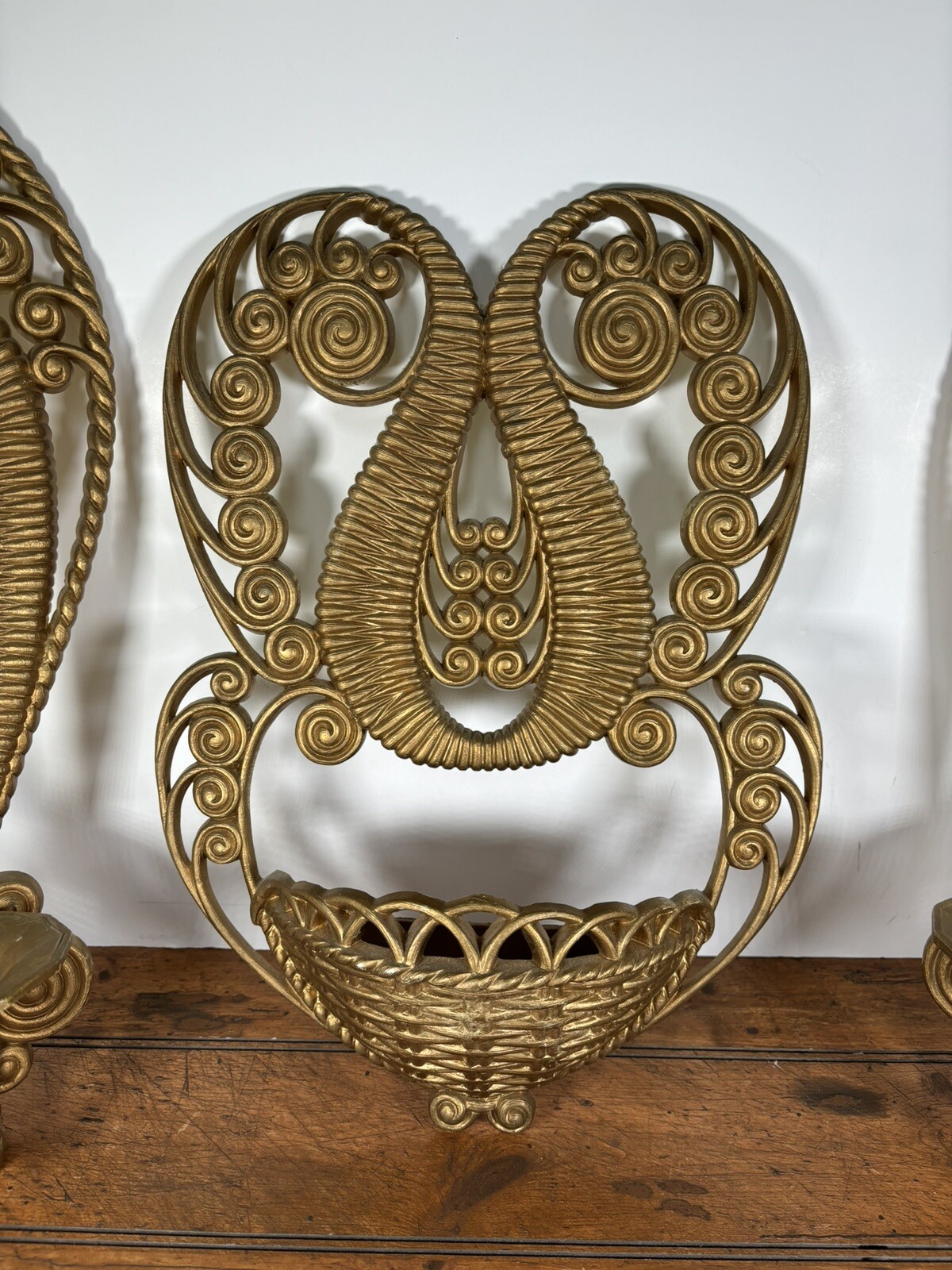 Burwood Wall Hanging Decoration Plastic Golden Bronze Sconce Candlestick Antique