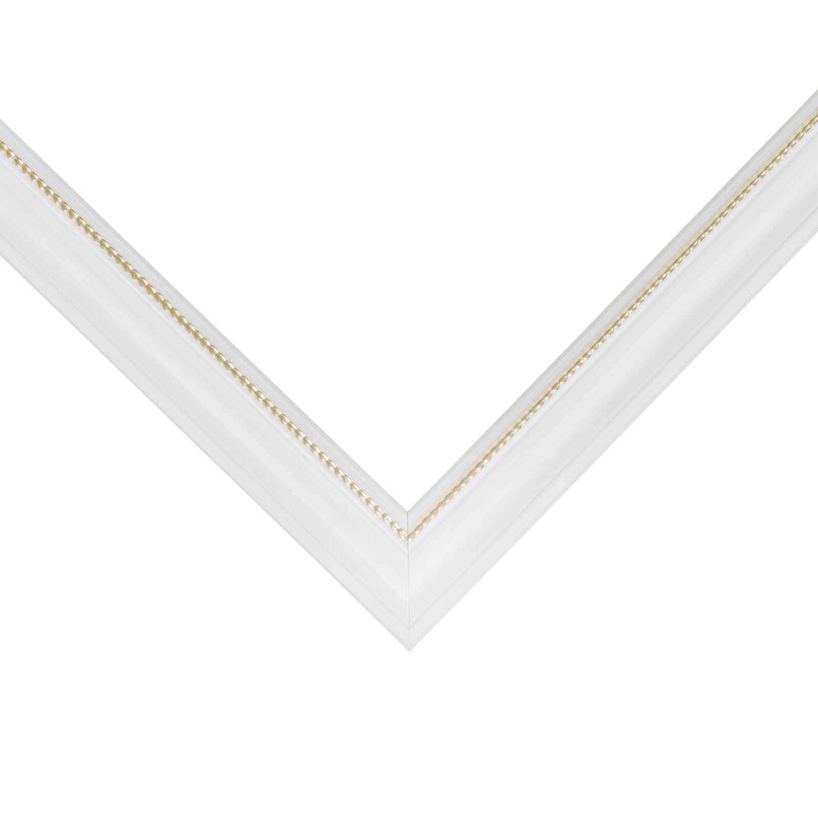 Craig Frames Stratton, 0.75 Inch Wide White and Gold Picture Frame