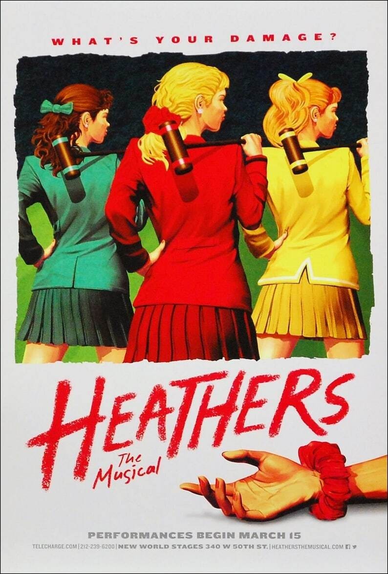 Heathers Poster Print 12×18 16×24 Broadway Show Theatre Play Wall Art