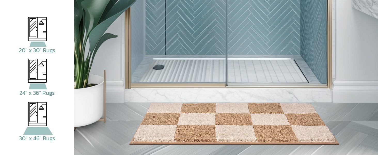 Bathroom Rug Non-Slip Machine Washable 24&Prime; x 36&Prime;, Super Absorbent and Quick-Dry
