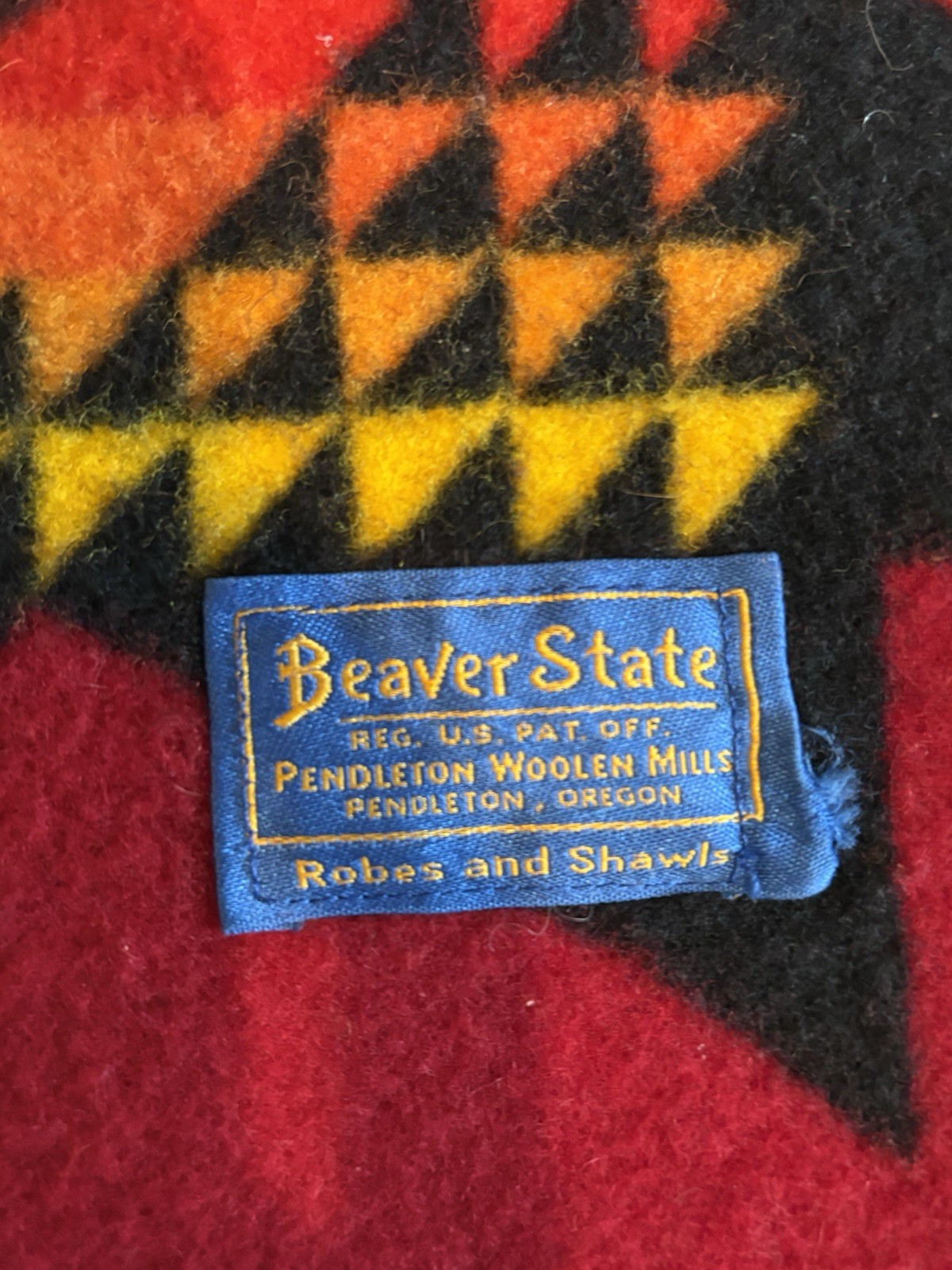 Pendleton Beaver State Wool Reversible Southwestern Geometric Blanket Red