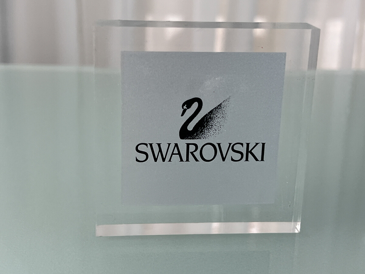 Swarovski Figurine Sign Perspex 8 x 8 cm. Unused