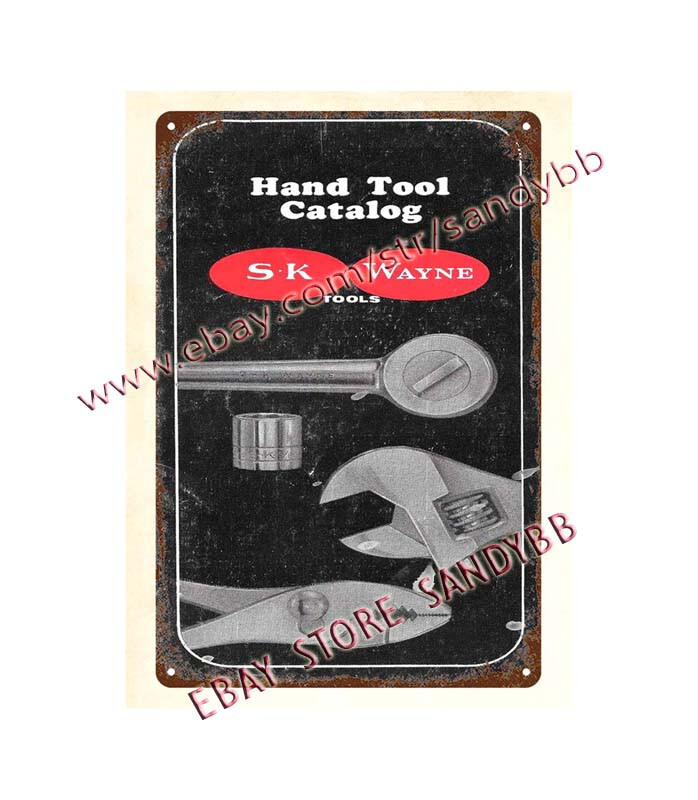 1966 hand tool tradesmen carpenter plumber metal tin sign handyman hardwares