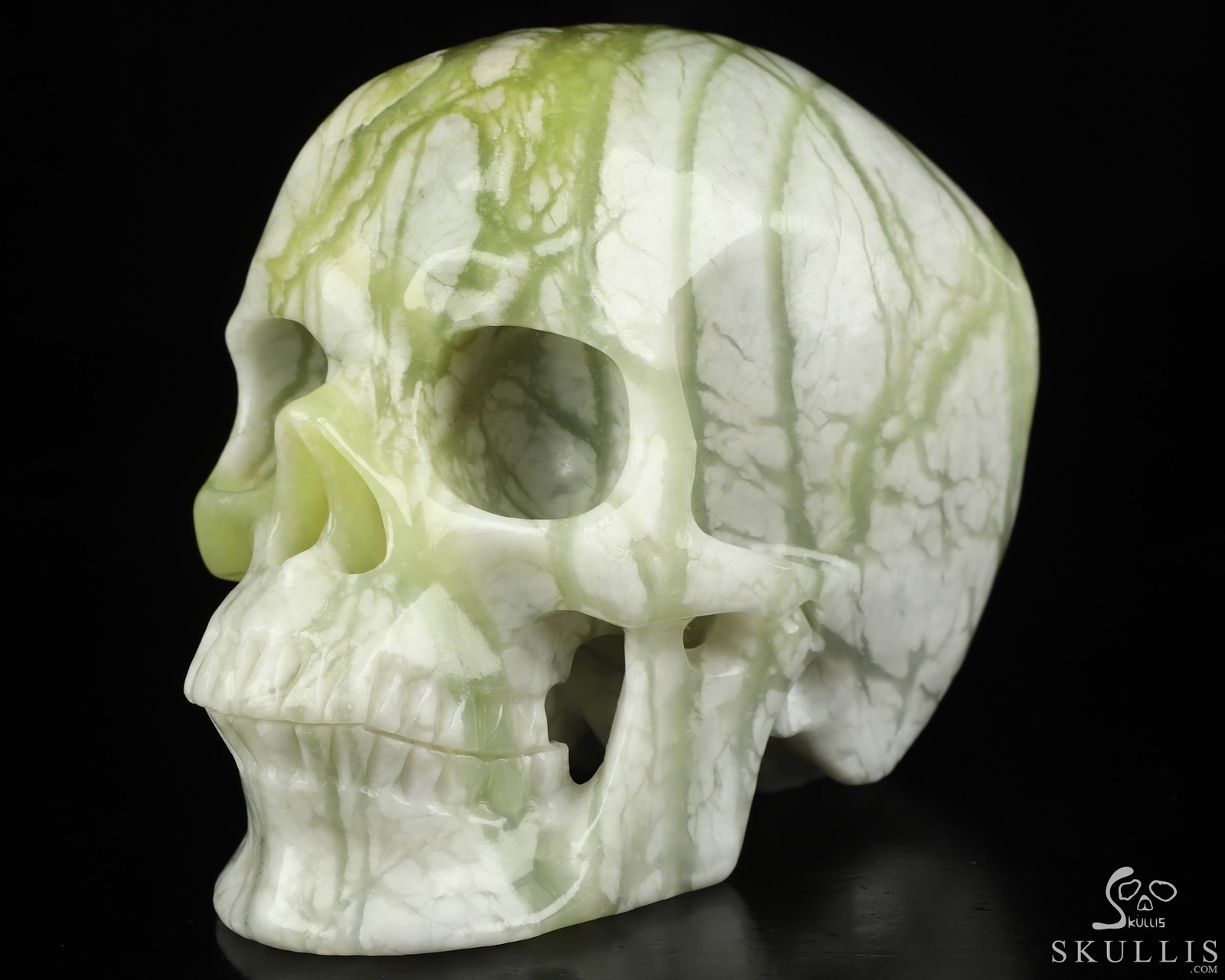 5.0&Prime; Chinese Picasso Jasper Hand Carved Crystal Skull, Super Realistic, Healing