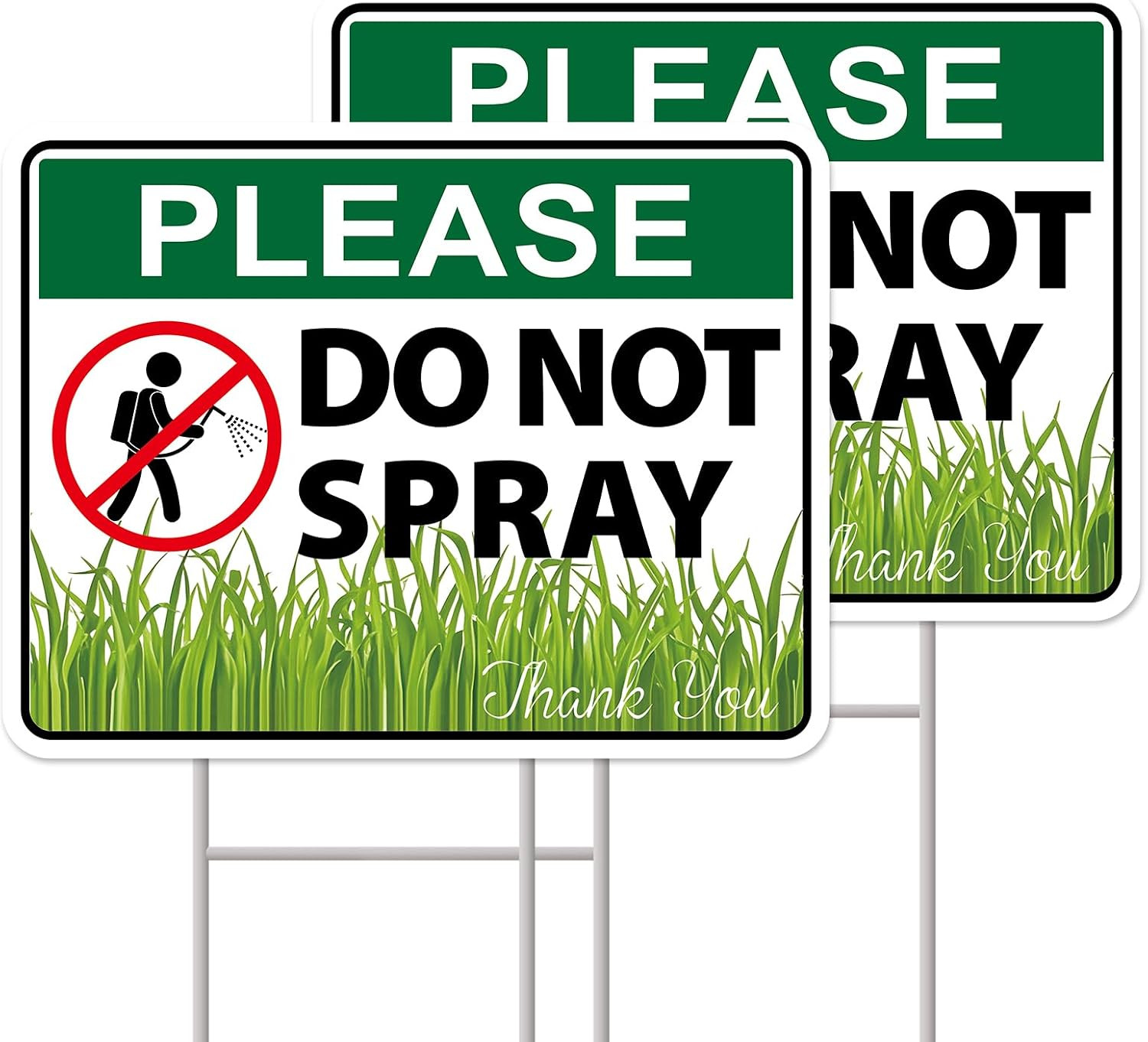 Please Do Not Spray Sign, 2 Pack 13&Prime;X10&Prime; Double-Sided Signs, Corrugated Plastic,