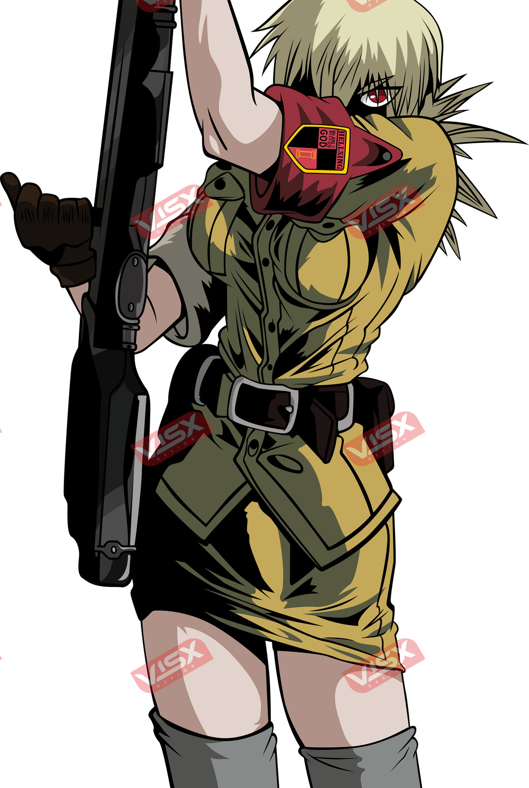 Seras Victoria Hellsing Anime Bumper Sticker Peeker Decal Car Window Funny Vinyl