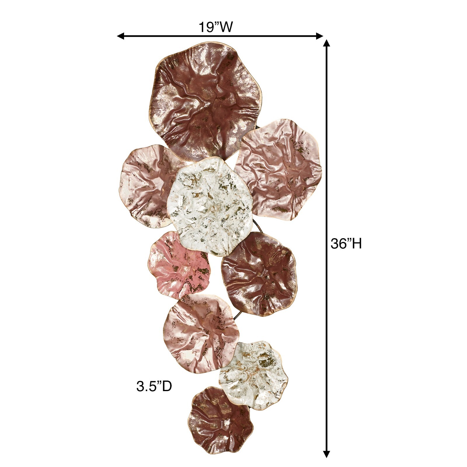 Sadira Collage Abstract Wall Art Blush Pink Purple Metal Wall Decor Sculpture