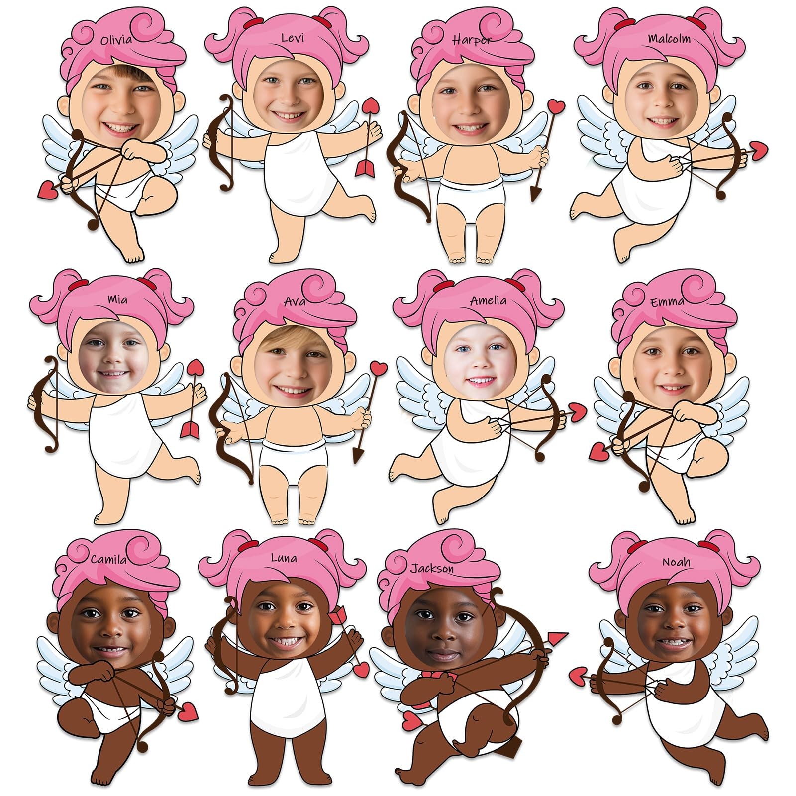 48 PCS Valentine&rsquo;s Day Cupid Paper Cutouts Photo Space Bulletin Board Decor