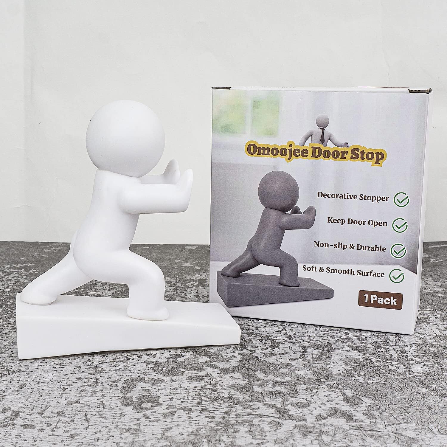 Cute Door Stopper, Decorative Door Stop, Protects Your Floors, White