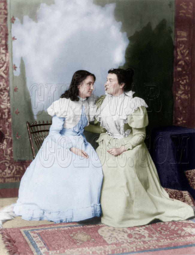 Helen Keller Annie Sullivan Miracle Worker color photo – 3a15420