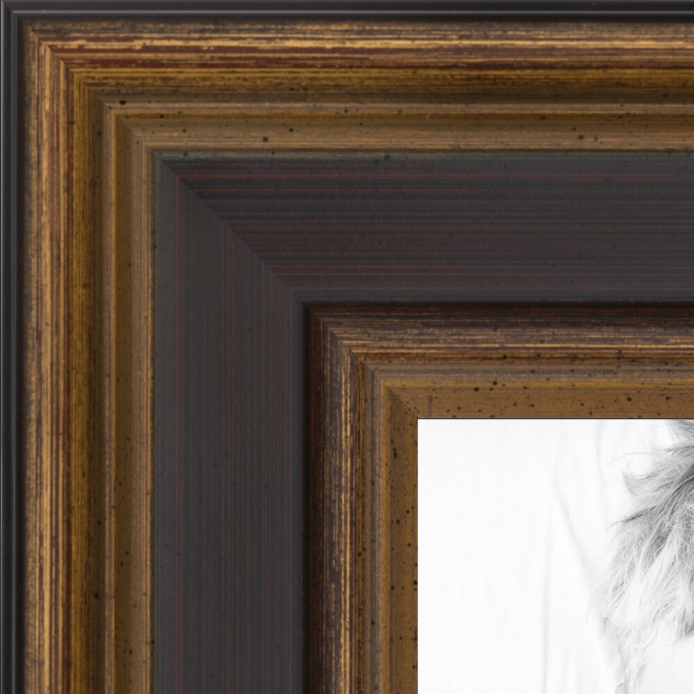 ArtToFrames Picture Frame Custom 1.25&Prime; Gold w/ Burgundy Wood 4758 Small