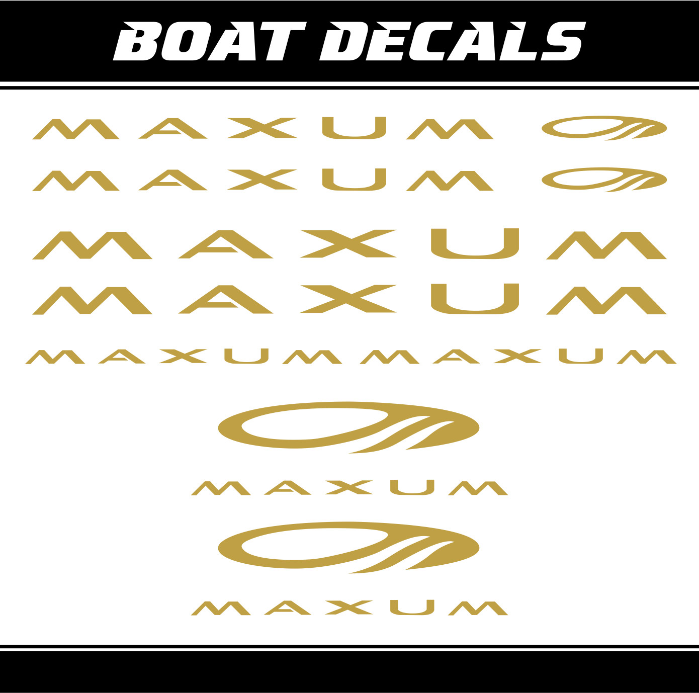 Maxum sticker boat XL set 40&Prime; replacement decal marine cruiser vinyl ORACAL
