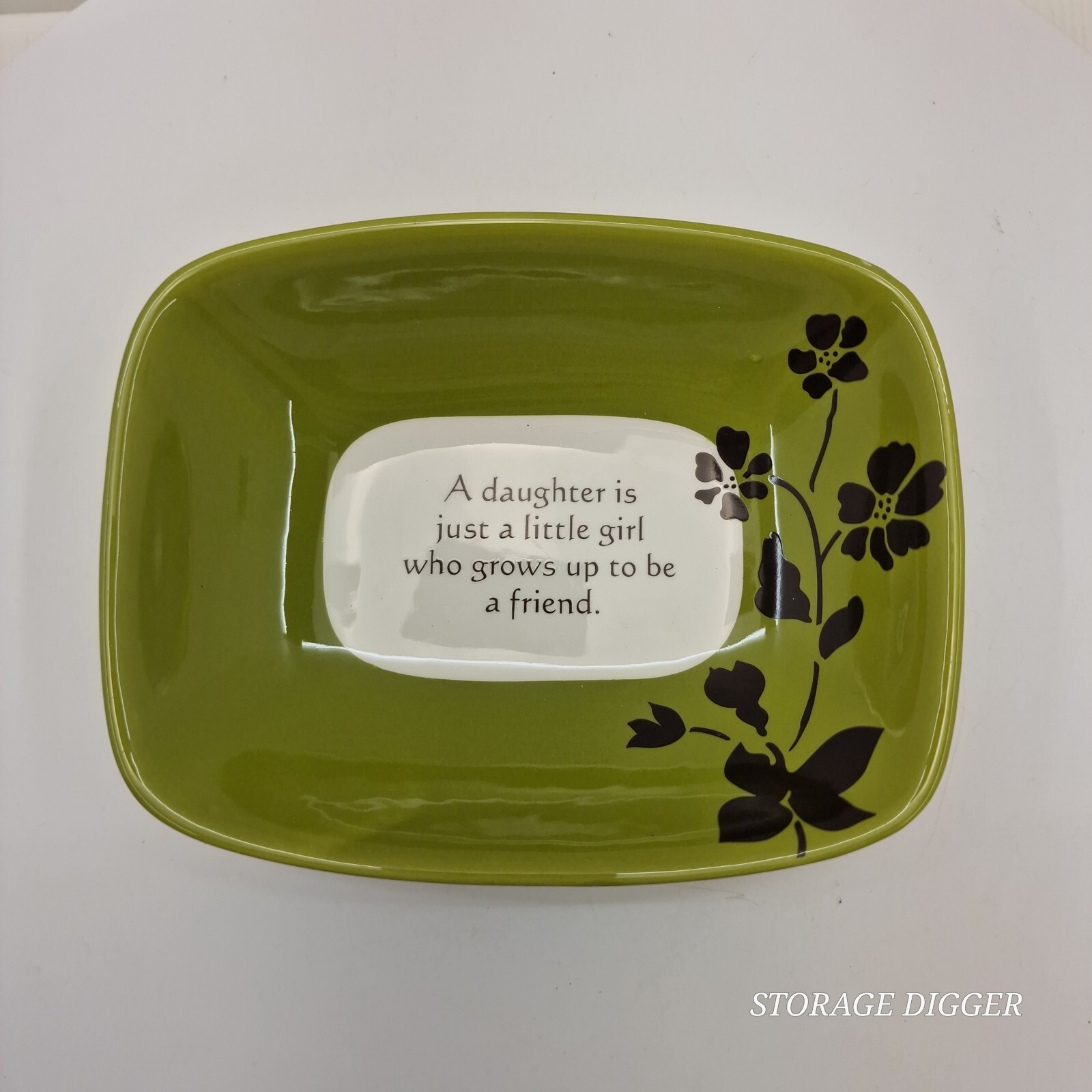 Vintage Elements by Plain Jane Green Porcelain &lsquo;A Daughter Is&rsquo; Candy Dish